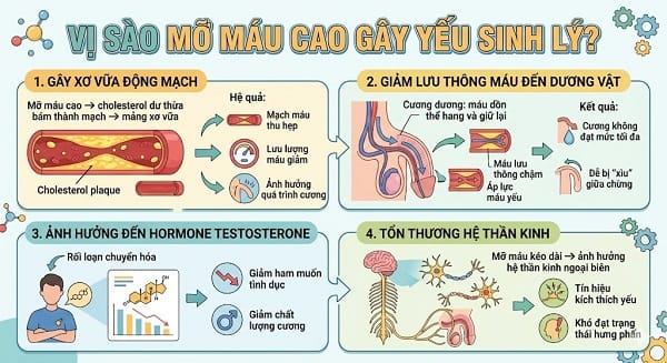 mỡ máu cao có ảnh hưởng khả năng cương