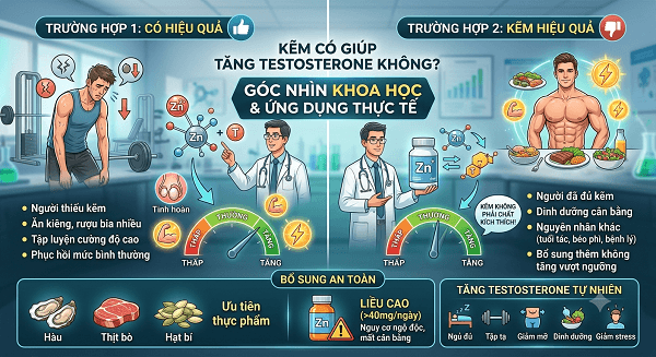 Kẽm có giúp tăng testosterone không