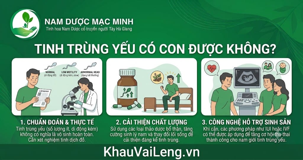 Nam giới chủ động thăm khám giúp phát hiện sớm tình trạng tinh trùng yếu có con được không và có giải pháp kịp thời.