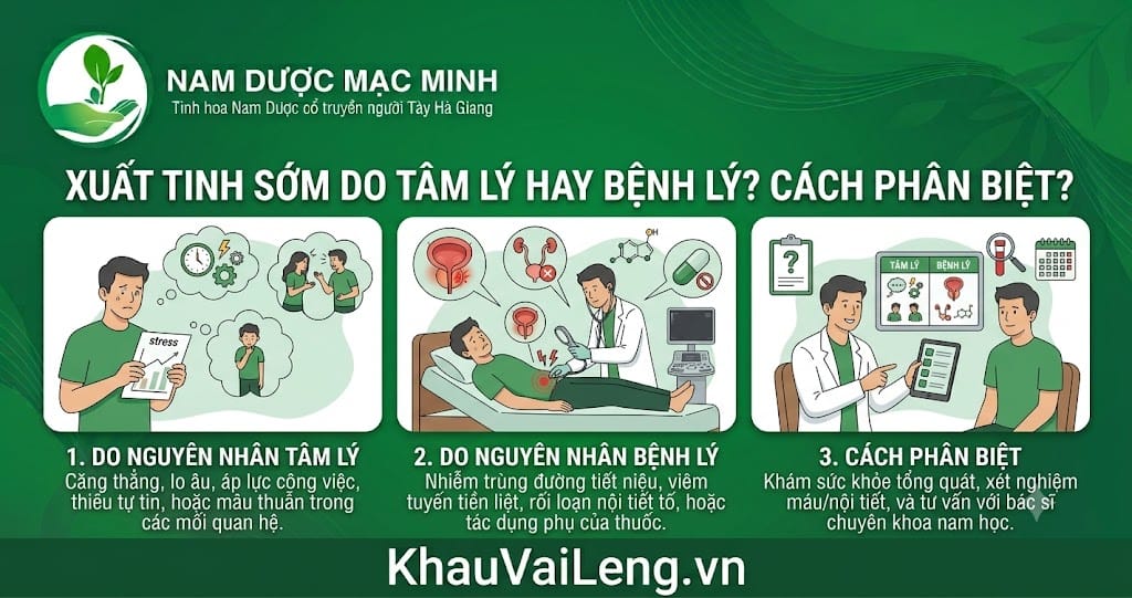 Bác sĩ chuyên khoa đang tư vấn phân biệt nguyên nhân xuất tinh sớm do tâm lý hay bệnh lý cho nam giới